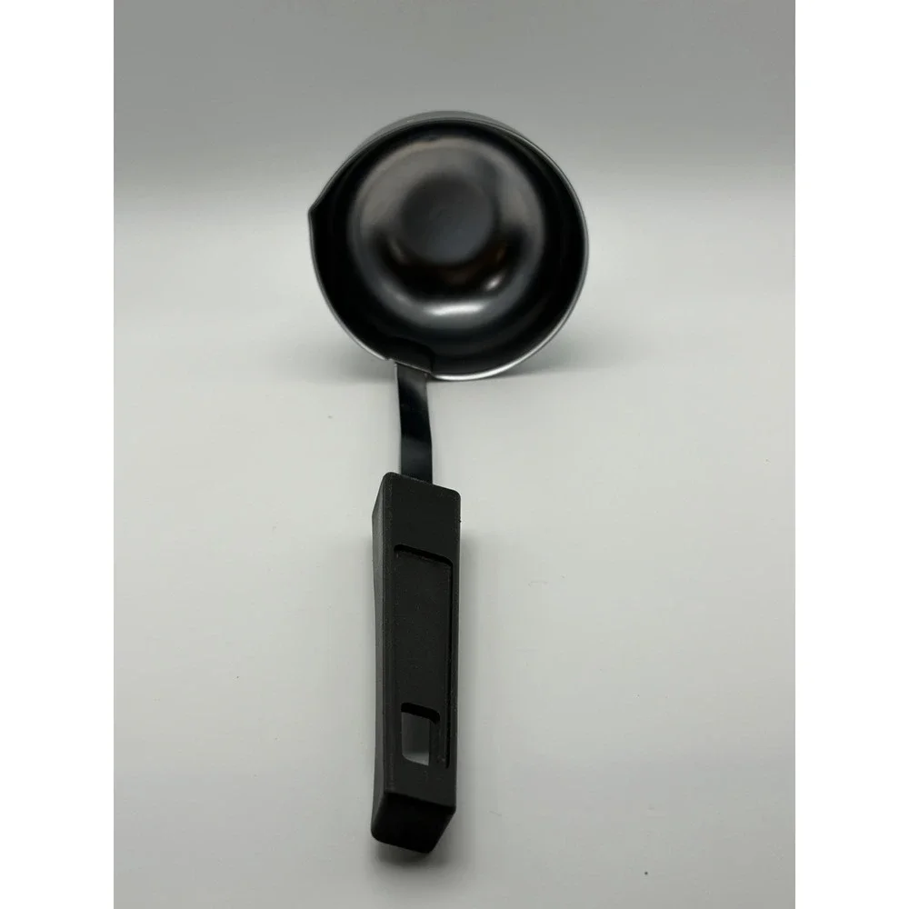 Chrome Foley Ladle VTG Kitchen Tool Utensil Black Handle